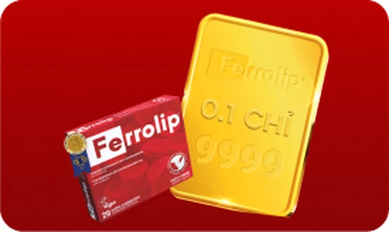 0,1 chỉ vàng và hộp sắt Ferrolip