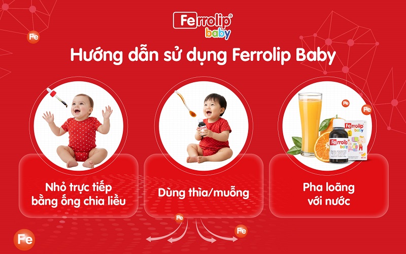3 cách cho bé uống sắt Ferrolip Baby