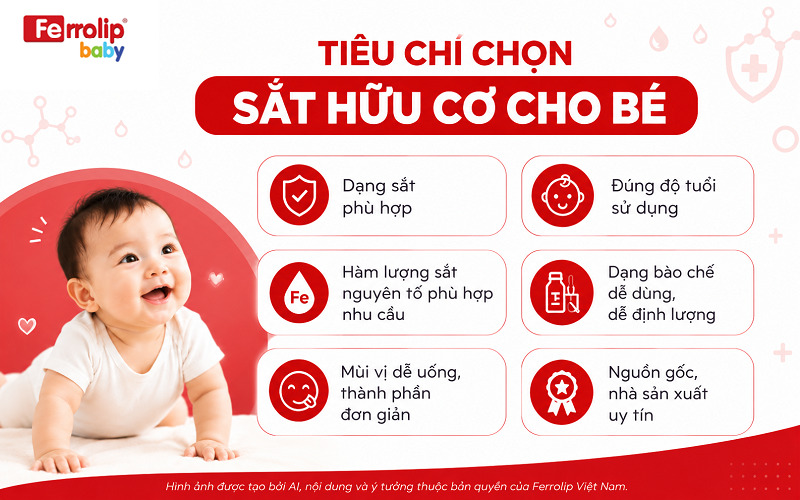 Tiêu chí chọn sắt hữu cơ cho bé