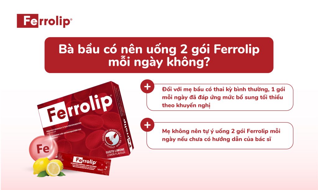 Bà bầu có nên uống 2 gói ferrolip mỗi ngày không?