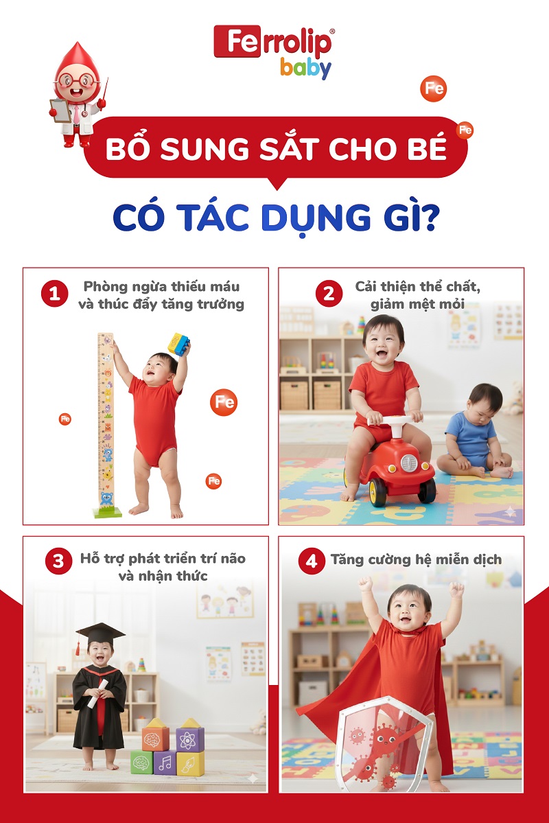 Bổ sung sắt cho bé có tác dụng gì?