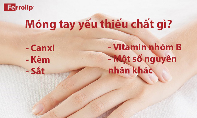 móng tay yếu thiếu chất g