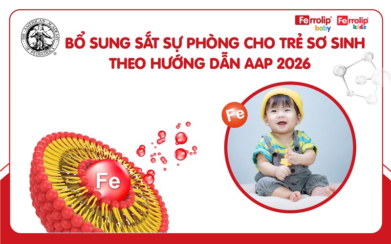 Bổ sung sắt dự phòng cho trẻ sơ sinh theo hướng dẫn AAP 2026