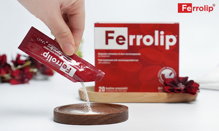 Nhà sản xuất khuyến cáo bổ sung mỗi ngày 1 gói Ferrolip
