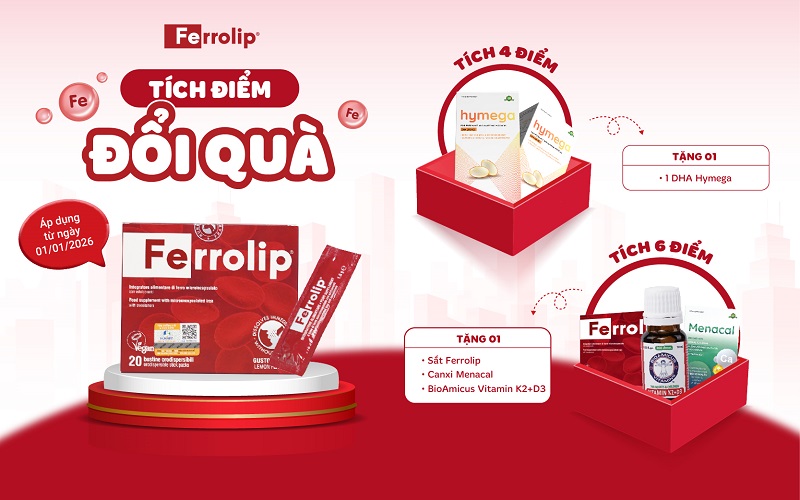Quà tặng tích điểm sản phẩm sắt Ferrolip