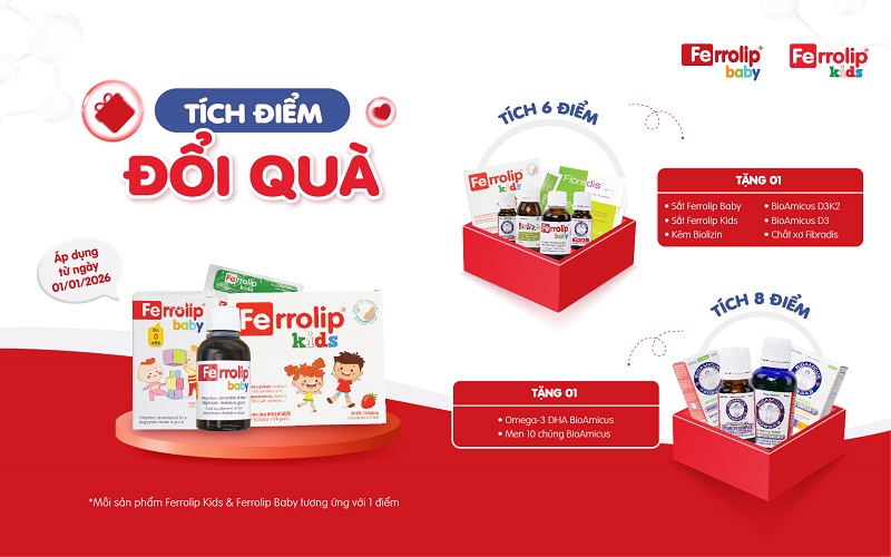Quà tặng tích điểm sản phẩm Ferrolip Baby, Ferrolip Kids