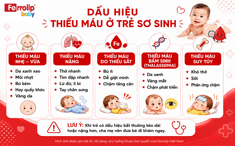 Dấu hiệu thiếu máu ở trẻ sơ sinh