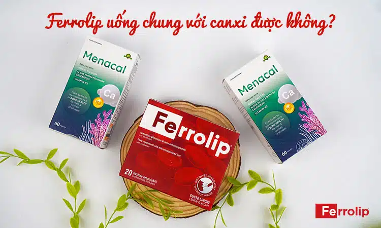 sắt ferrolip uống chung với canxi được không