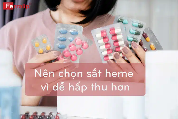 nên chọn sắt heme vì dễ hấp thu