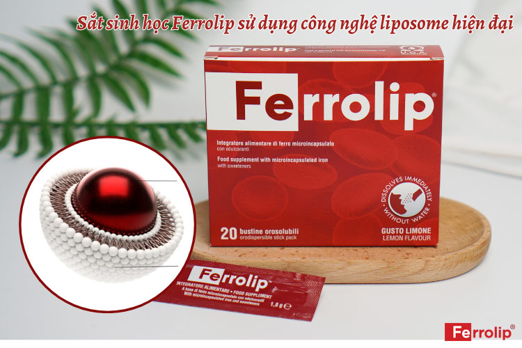 Sắt sinh học Ferrolip sử dụng công nghệ liposome hiện đại