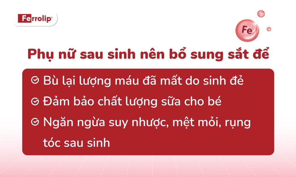 Tại sao phụ nữ sau sinh nên bổ sung sắt?