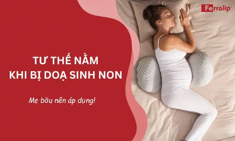 tư thế nằm khi bị doạ sinh non