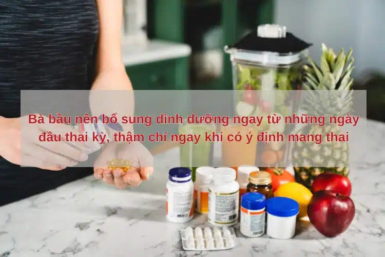 bà bầu uống sắt canxi DHA và vitamin tổng hợp