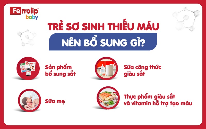 Trẻ sơ sinh thiếu máu nên bổ sung gì?