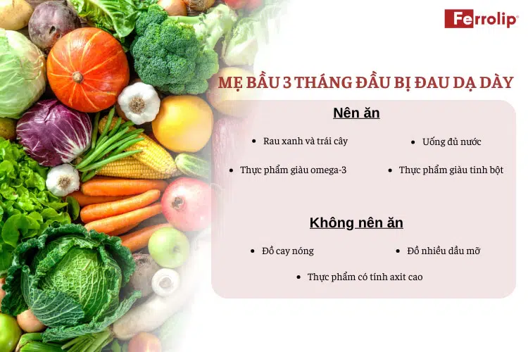 mẹ bầu bị đau dạ dày 3 tháng đầu