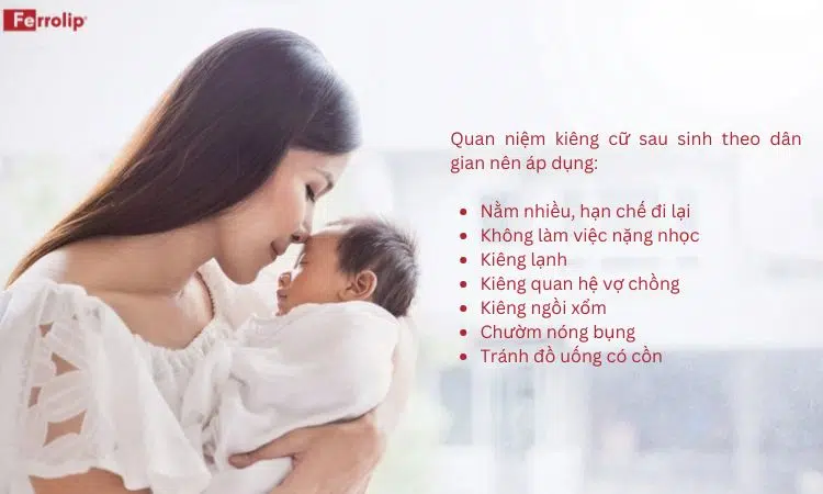 kiêng cữ sau sinh theo dân gian nên áp dụng