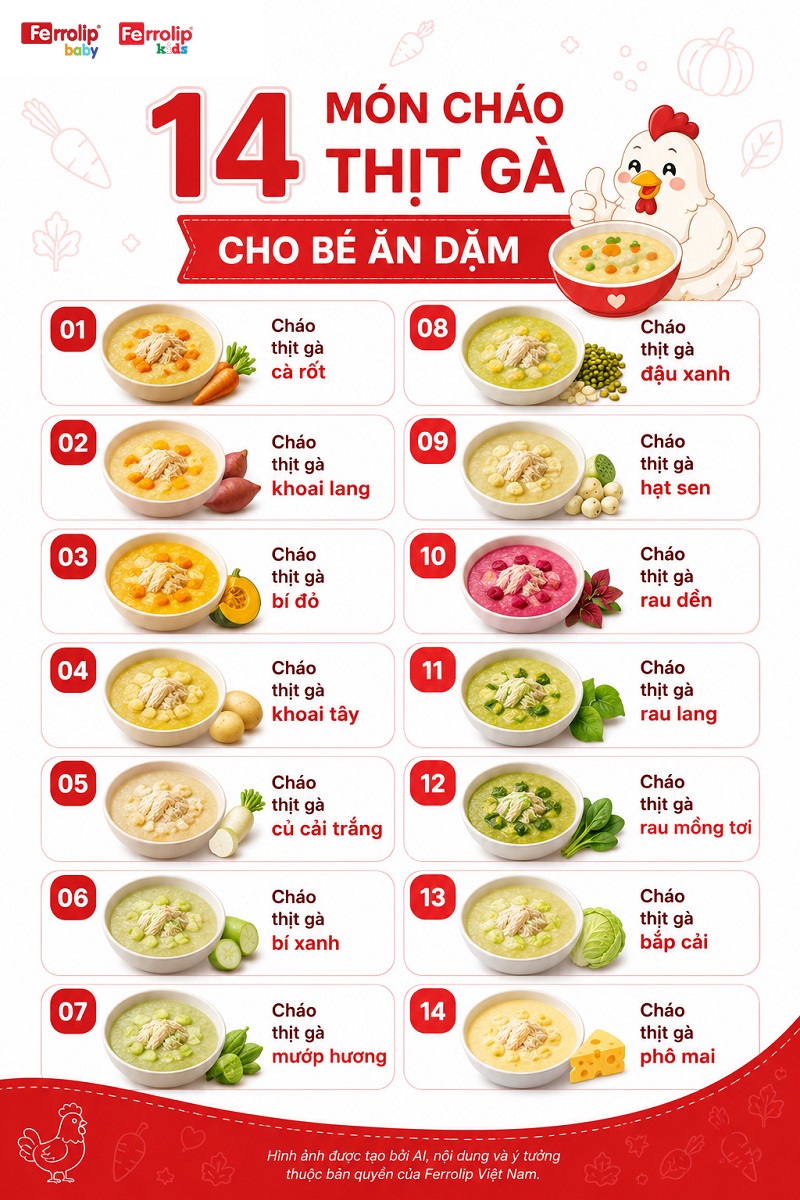 Cháo thịt gà cho bé ăn dặm