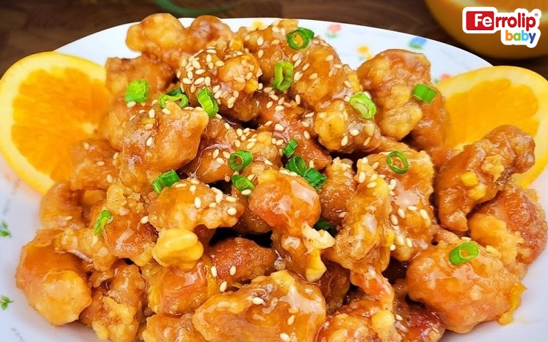 Thịt gà sốt cam cho bé – Lạ miệng, giàu vitamin C