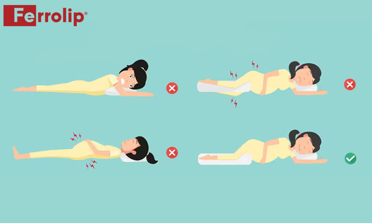 tư thế nằm khi bị nhau tiền đạo