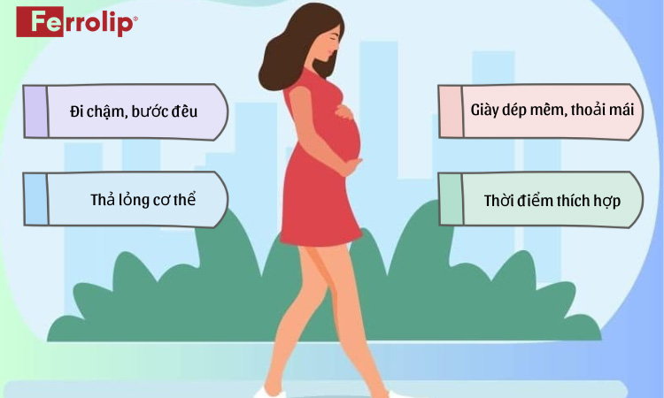 bà bầu bị phù chân có nên đi bộ không