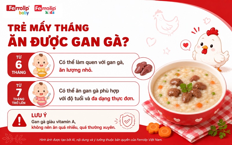 Trẻ mấy tháng ăn được gan gà?