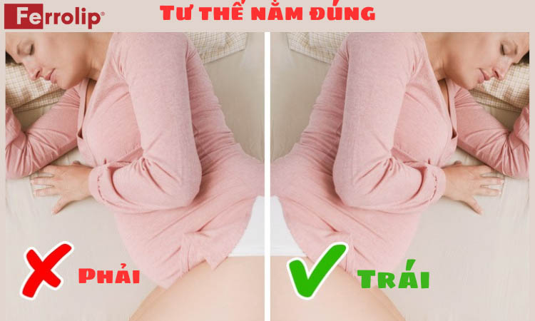 tư thế nằm khi bị nhau tiền đạo