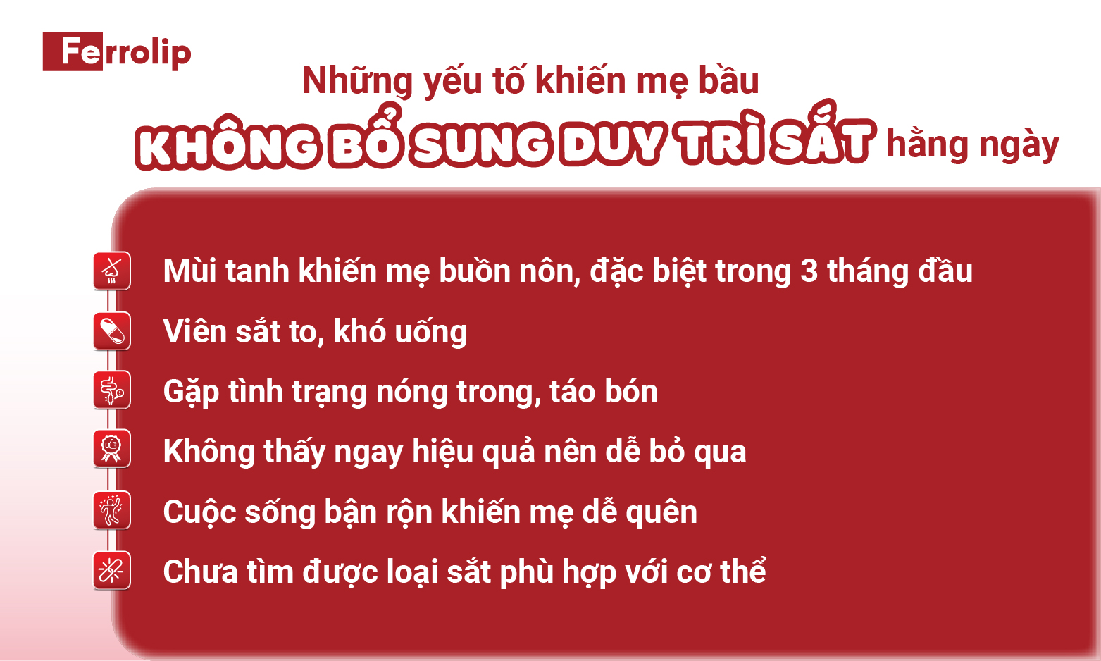 Những yếu tố khiến mẹ bầu không bổ sung duy trì sắt hằng ngày
