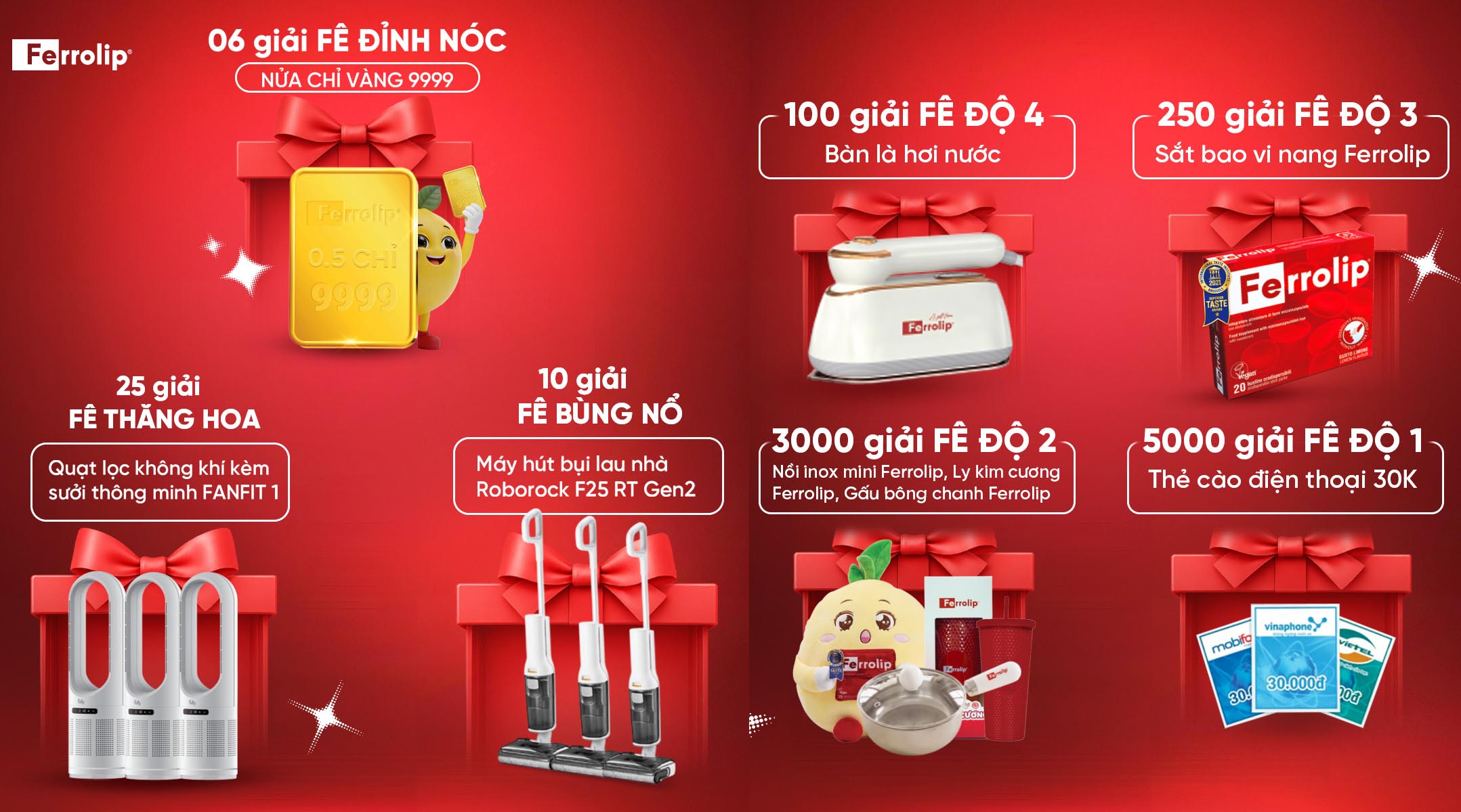 Cơ cấu giải thưởng "Xé Fê săn vàng"