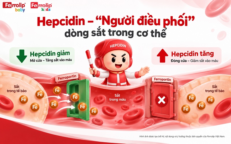 Hepcidin – “Người điều phối” dòng sắt trong cơ thể